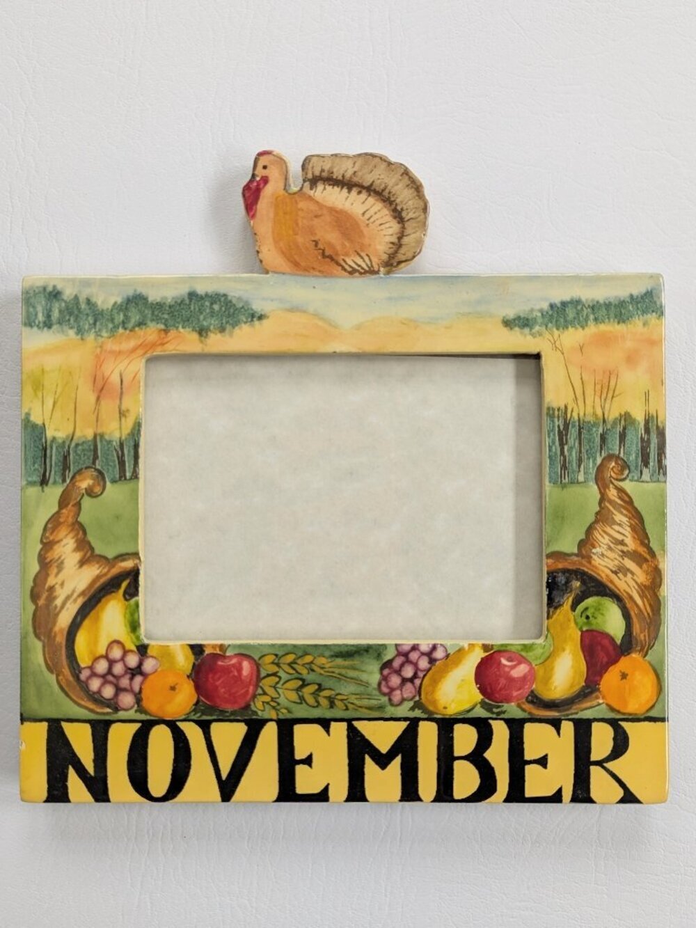 Vintage90's  Exposures Hand Painted November Photo Frame Months Of The Year